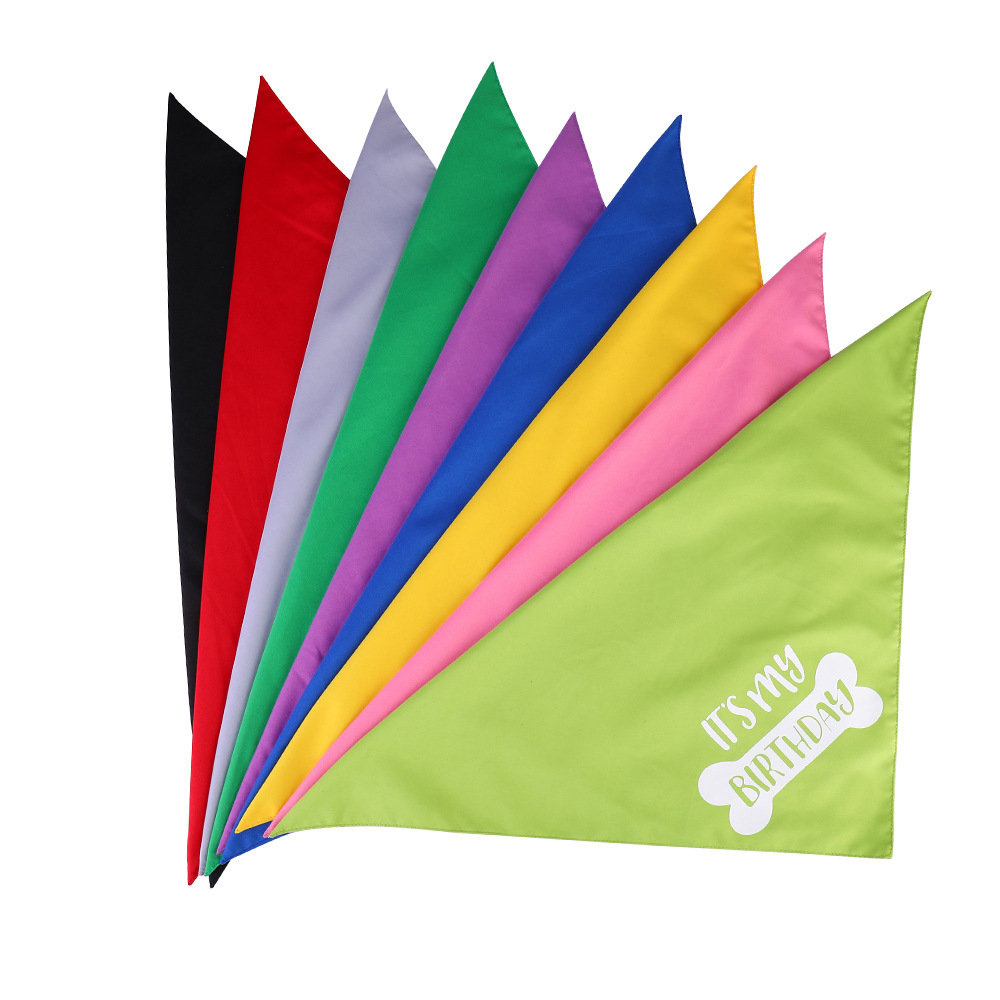 Tanpopo transfronterizo perro cumpleaños triángulo cumpleaños toalla mascota cumpleaños saliva toalla mascota bufanda babero