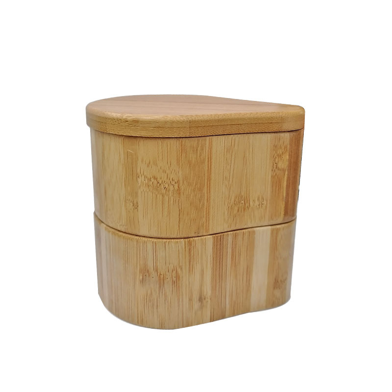 Tarro de sal de bambú transfronterizo suministros de cocina Tarro de condimento de bambú con cuchara Caja de condimento de bambú en stock Estante de especias