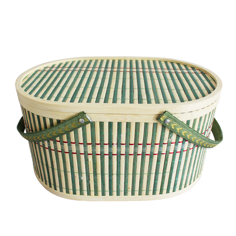 杨梅篮子竹篮可折叠手提水果竹篮折叠收纳鸡蛋子复古风收纳篮礼物