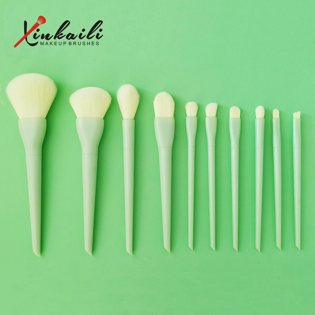 Color caramelo 10 pinceles de maquillaje traje de fibra de pelo cepillo suelto cepillo de maquillaje de ojos herramientas de belleza fábrica al por mayor