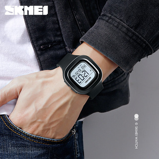 Skmei Time US Men's Sports Electronic Watch Square Cross-border Chattering Male Student Electronic Watch Factory Wholesale