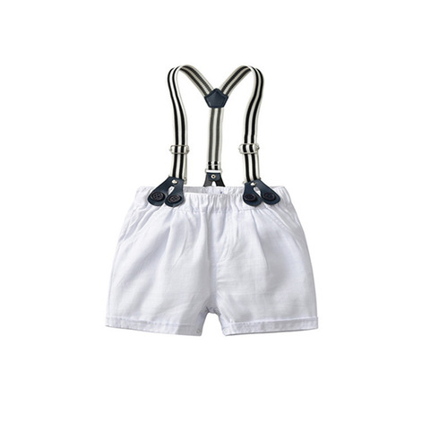 Summer new children's suit, baby boy, gentleman's khaki suit, short-sleeved shorts, romper + hat on behalf of