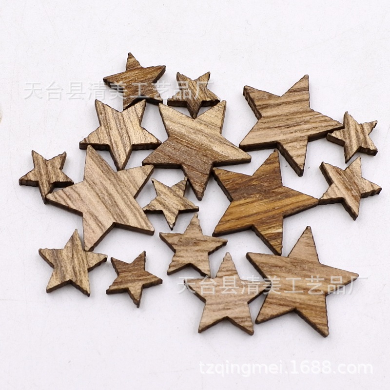 Madera de Paulownia madera grande y pequeña estrella de cinco puntas madera de Paulownia mixta estrella de cinco puntas decoraciones de madera