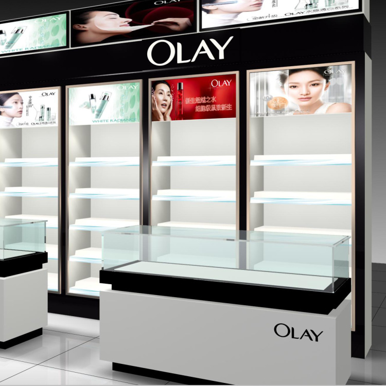厂家化妆品展柜化妆品精品展示柜化妆品高柜护肤品中岛展柜