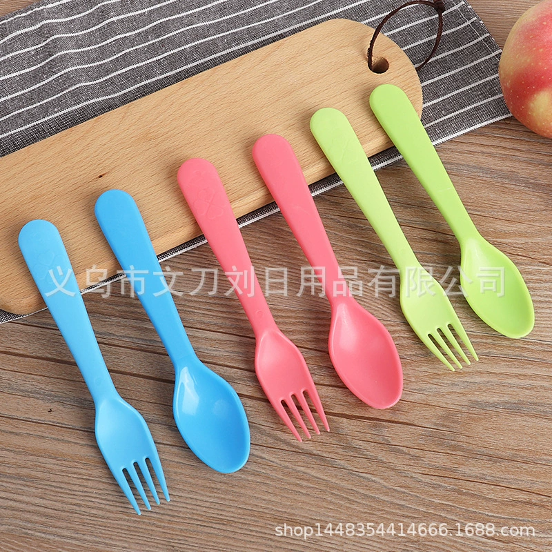 PP пищевой материал многофункциональная вилка для фруктов мультфильм детская вилка для фруктов детская пластиковая ложка пластиковая вилка безопасность