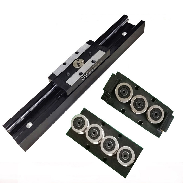 高速轨道 国产导轨 滚轮滑块高碳钢轴承+光轴 静音双轴心直线滑轨