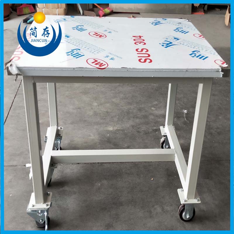 加工移动升降重型方管工作台 榉木指接304不锈钢合成桌面钳工台