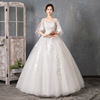 Light wedding dress 2022 new bride long -sleeved long -sleeved summer pregnant women high waist cover pregnant belly, small and luxurious and thin girl