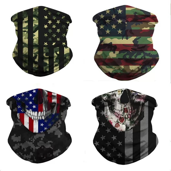 Europe and the United States new camouflage 3D digital printing magic face scarf multi-functional outdoor men's and women's mask scarf wristband turban