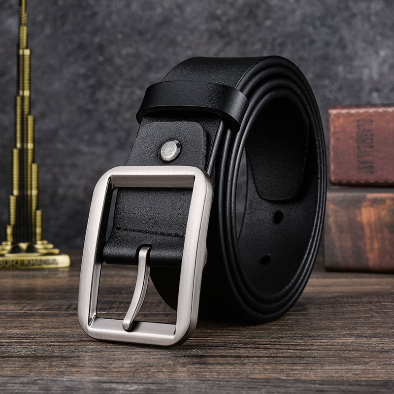 Suministro transfronterizo nuevo cinturón de cuero genuino de los hombres de piel de vaca hebilla cinturón casual retro entidad supermercado pantalones cinturón