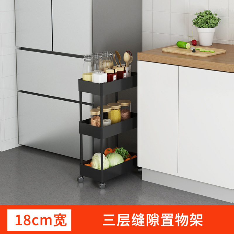 Estante de almacenamiento de espacio estrecho de cocina estante de artículos diversos del piso del baño refrigerador organizador de la esquina Carro de almacenamiento de múltiples capas