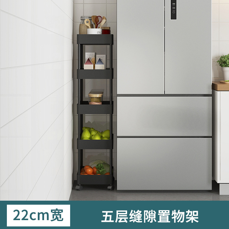 Estante de almacenamiento de espacio estrecho de cocina estante de artículos diversos del piso del baño refrigerador organizador de la esquina Carro de almacenamiento de múltiples capas