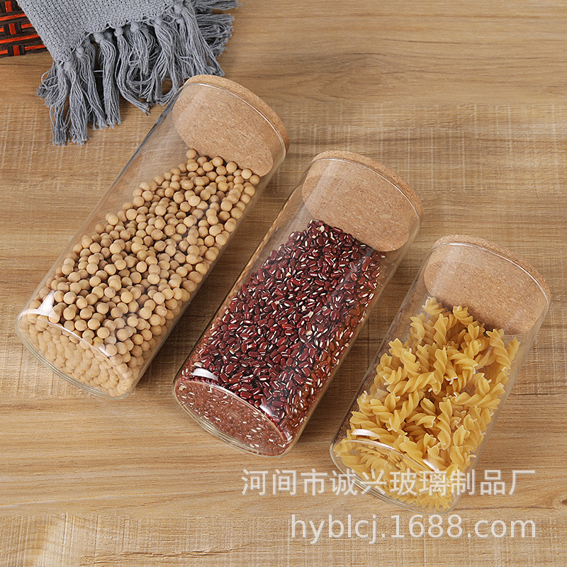 Venta al por mayor de vidrio de corcho sellado tarro de almacenamiento de vidrio tarro de té recto micro paisaje botella ecológica botella de musgo