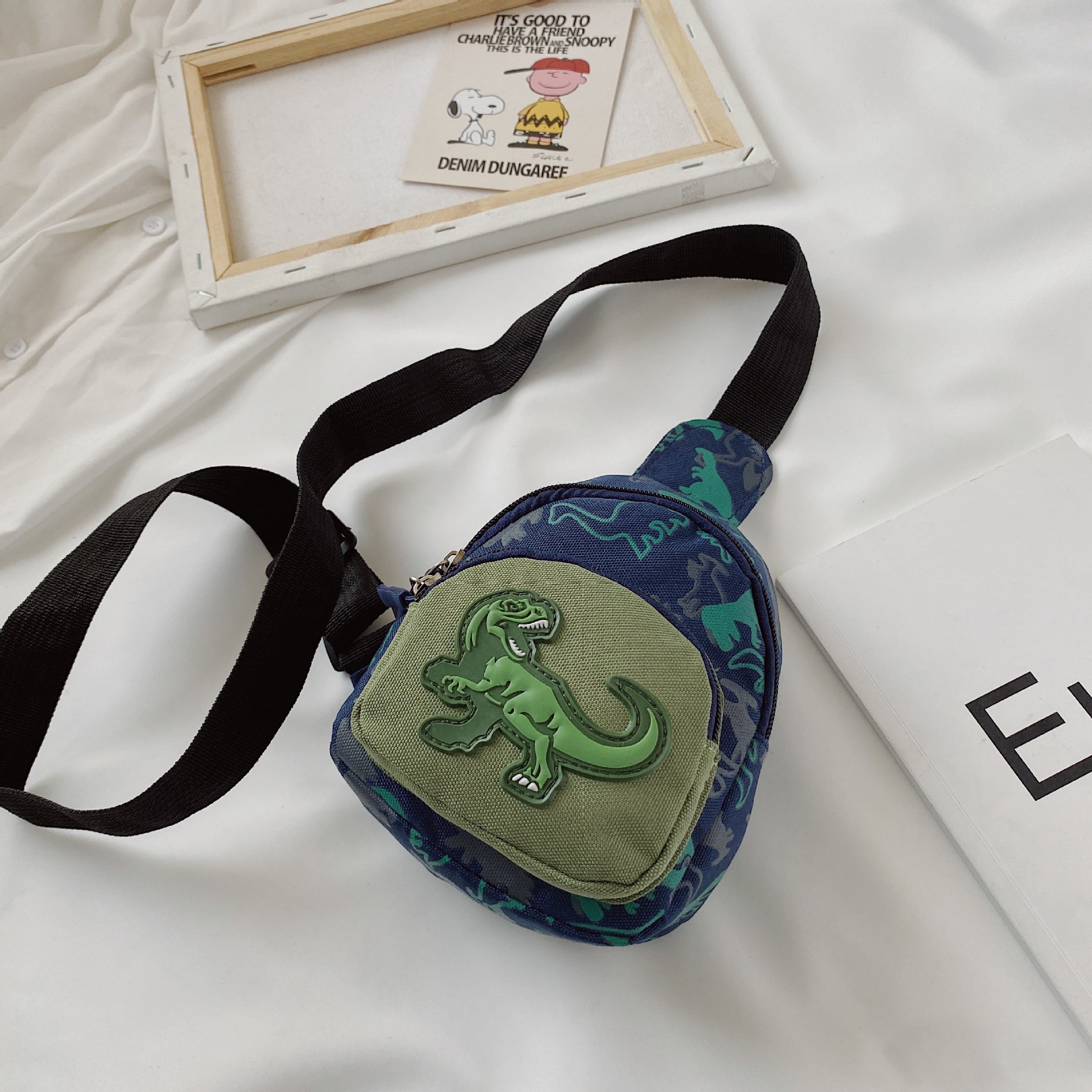 Bolsa de cintura para niños de comercio exterior 2020 nueva bolsa de pecho de dinosaurio lindo camuflaje de dibujos animados bebé crossbody monedero bolso de los niños