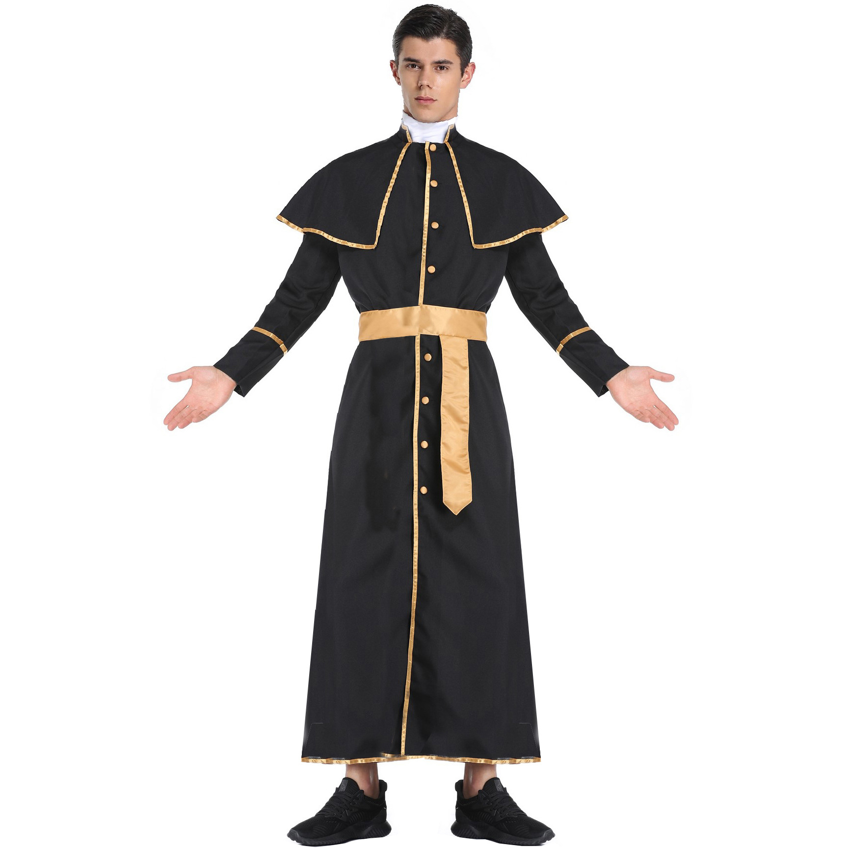 M-XL 万圣节牧师服装古希腊罗马cos化妆舞会传教士袍男士表演戏服