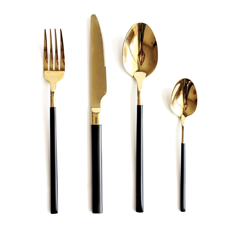 Coffee tableware stainless steel, golden matte set, 4 piece set