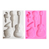 Music violin, musical instruments, guitar, silicone mold, acrylic fondant, handmade