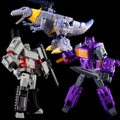 Cool Bianbao Transformation Toy Model G1 Steel Cable Dinosaur Gun Power Shockwave Qingtian Assembled Version of King Kong Robot