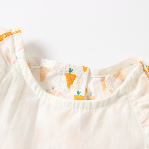Baby Sleeveless Jumpsuit Summer New Style Baby Girl Printed Jumpsuit Children's Flying Sleeve Covered Romper 9670