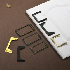 Jingmao Hardware New Chinese Style Antiquated Drawer Tag Frame Sign Slot Card Holder Semi-Enclosed Qing Bronze