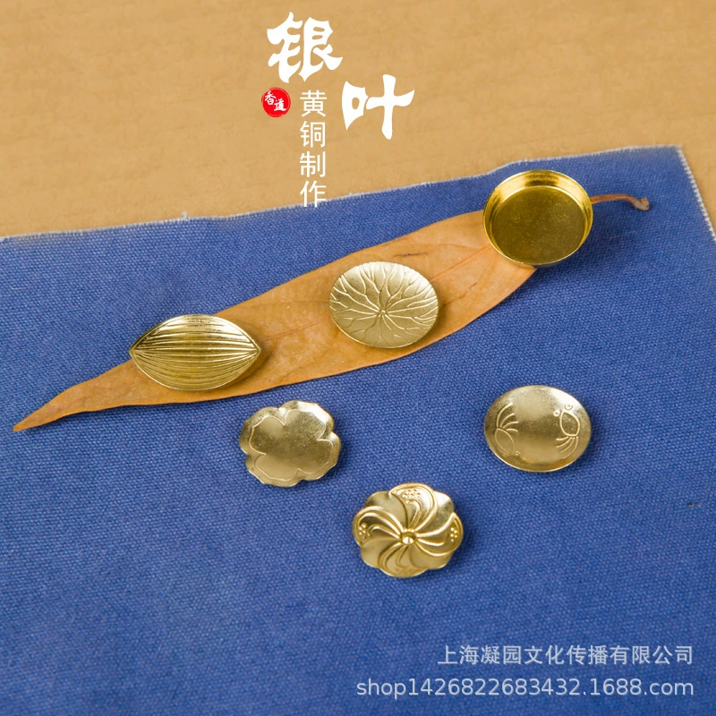 Чистые медные лепестки Лист серебра лотоса углерод Копченый пустой копченая огнеупорная курильница для благовоний серебряное блюдо Тарелка для японских благовоний лист слюды