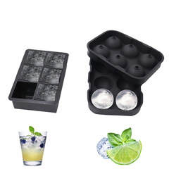 亞馬遜推薦6孔冰球6格冰格組合套裝 鉑金硅膠冰格方形冰塊模具