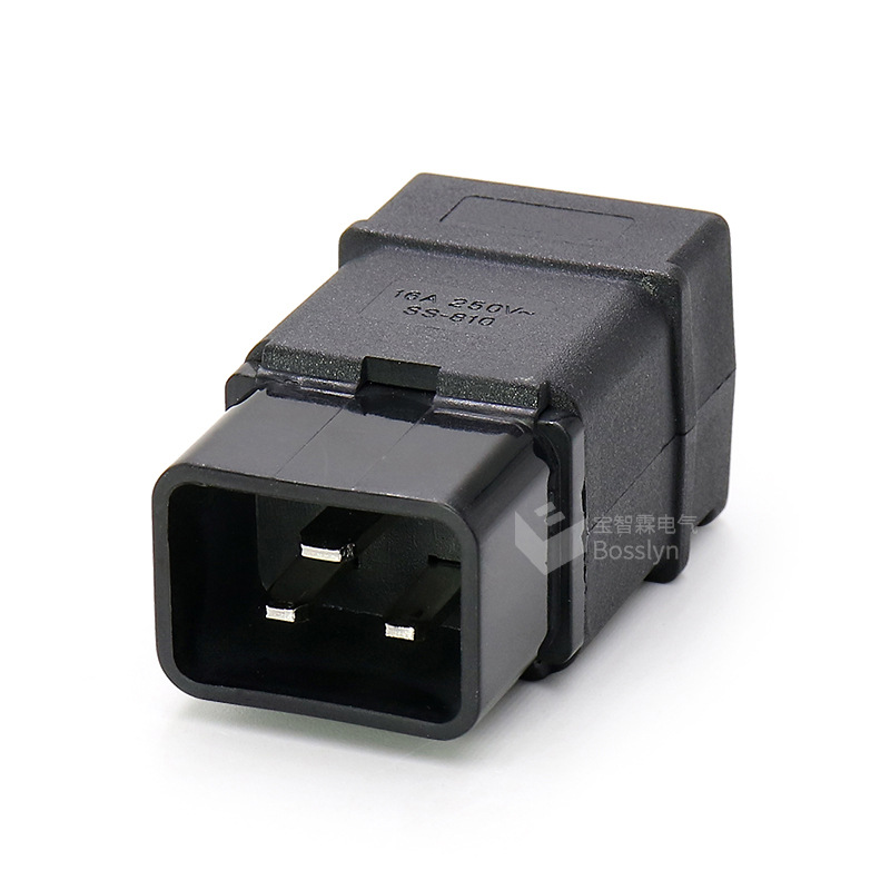 IEC320-C20服务器电源插头 免焊接装配式品字尾公头 16A组装插头