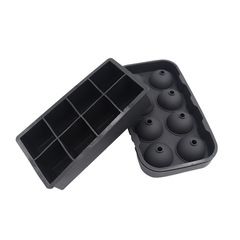 Amazon Recommended 8-Grid Ice Tray 8-Hole Ice Ball Black 2 Sets Platinum Silicone 8-Piece Round Square Ice Tray Mold Set