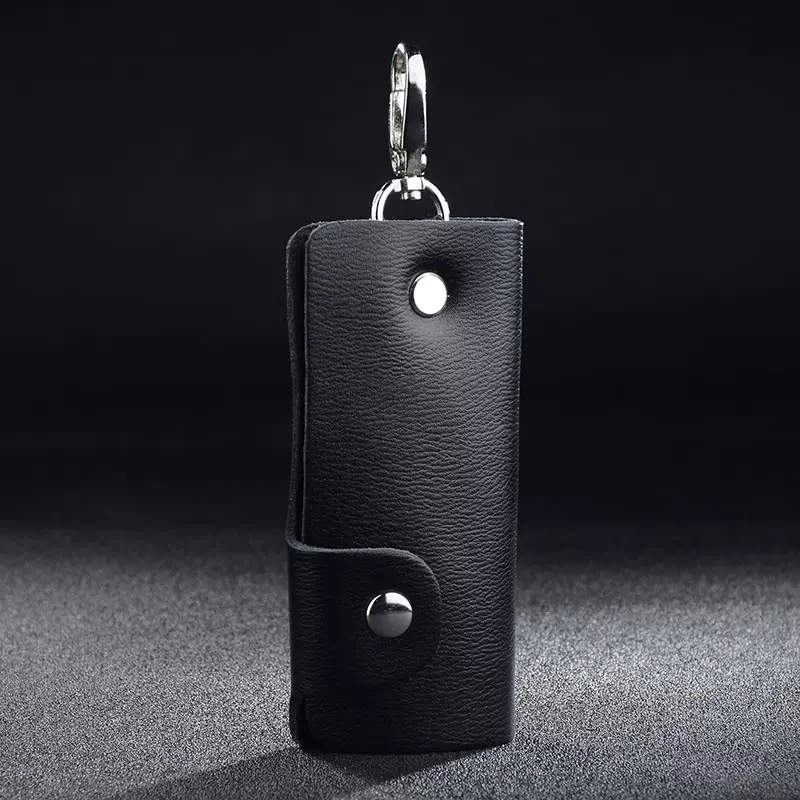 简约新款钥匙包男牛皮腰挂韩版家用锁匙包女士实用真皮钥匙扣代发