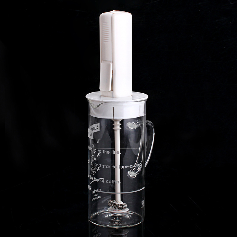 Transparent glass electric coffee mixing stick