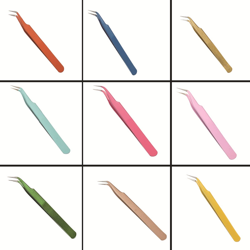 Пинцет из утолщенной нержавеющей стали с круглыми краями цветной Пинцет прецизионный ручной Пинцет для счета локоть заостренный розовый/фиолетовый синий