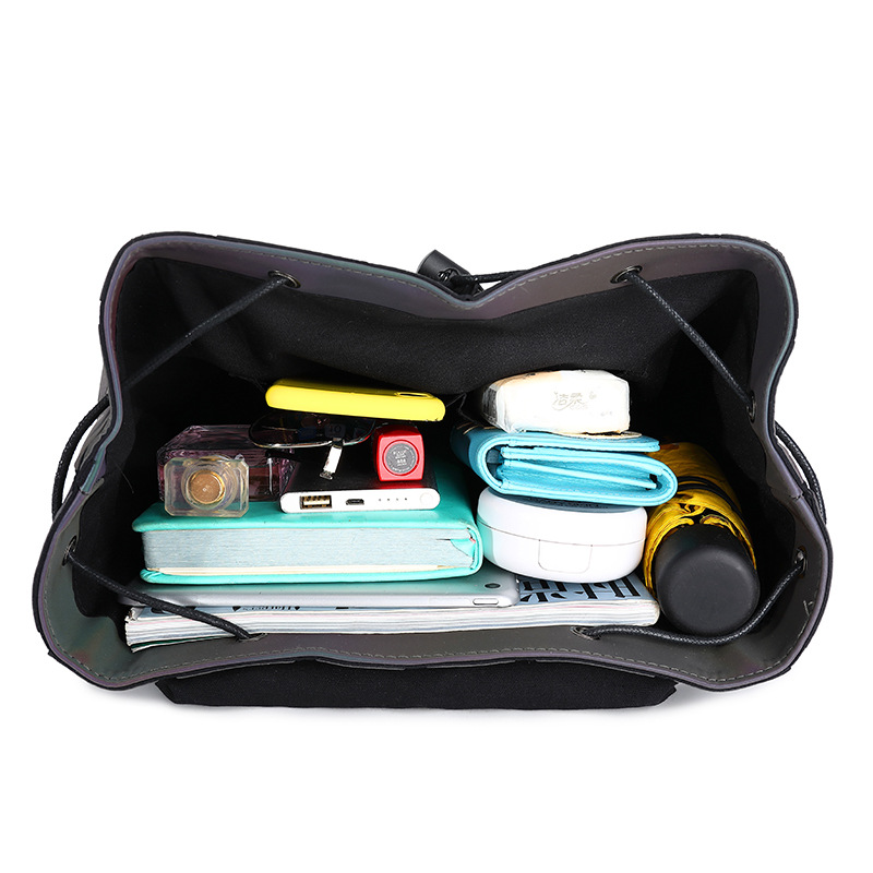 Leuchtender Doppelschulter-Computerrucksack für Männer und Frauen mit geometrischem Rautengittermuster_voghion.com