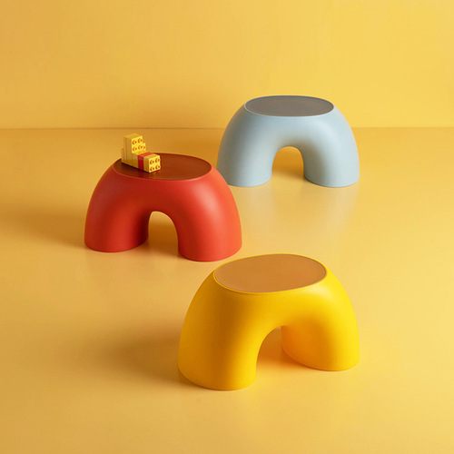 Creative rainbow stool simple circular small bench home round comfortable stool durable non-slip shoe changing stool ins