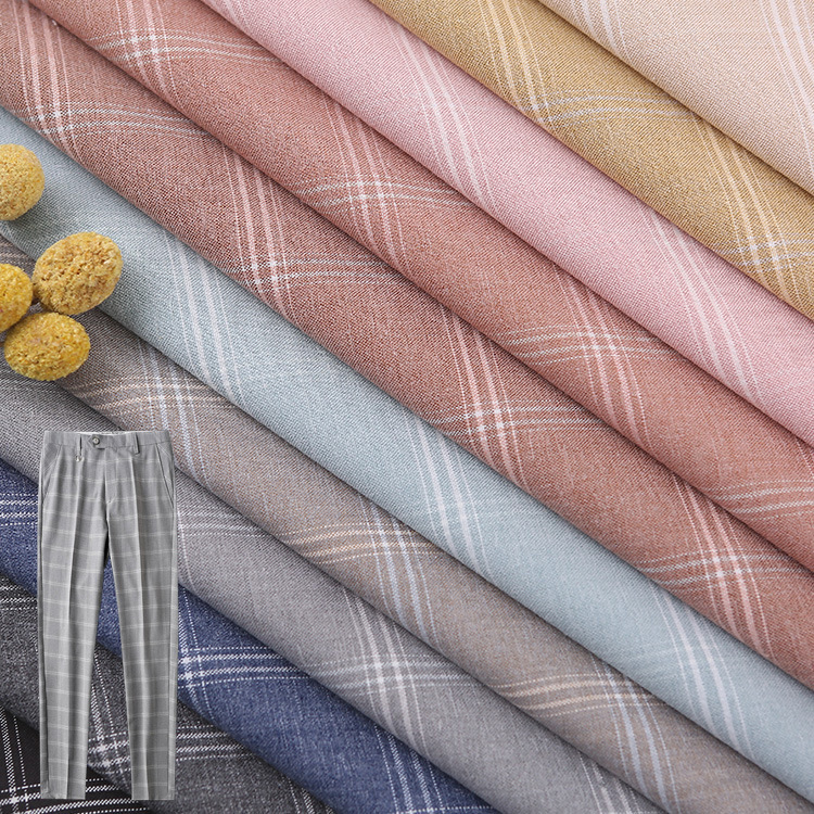 TR色织格子面料 春夏女装连衣裙衬衫布料 韩国新款格子布