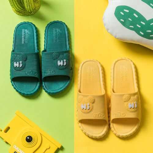Slippers for women's summer couples home indoor non-slip bathroom bathing thick-soled Korean style cute men's home sandals and slippers