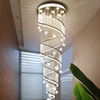 LED modern and minimalistic rotating ceiling lamp for country house suitable for stairs, crystal pendant