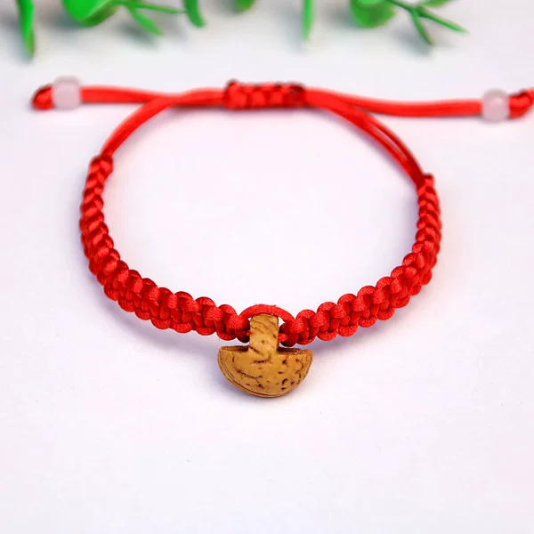 Peach blue flat red rope