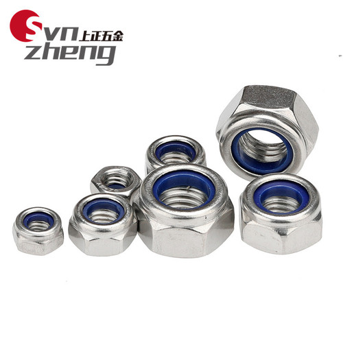 304 stainless steel nylon anti-loosening nut DIN985 left thread hexagonal self-locking anti-loosening anti-thread fine tooth locking nut