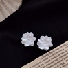 Silver needle, white retro mountain tea, cute earrings, ear clips, accessory, silver 925 sample, simple and elegant design, flowered
