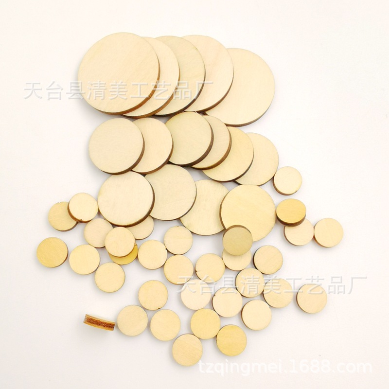 10-30mm piezas redondas de madera mezcladas con piezas redondas de madera 50 piezas en un paquete