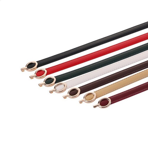 Women's Slim Waist Headband Leather Decorated Buckle Belt Fashion Genuine Leather Belt for Dresses