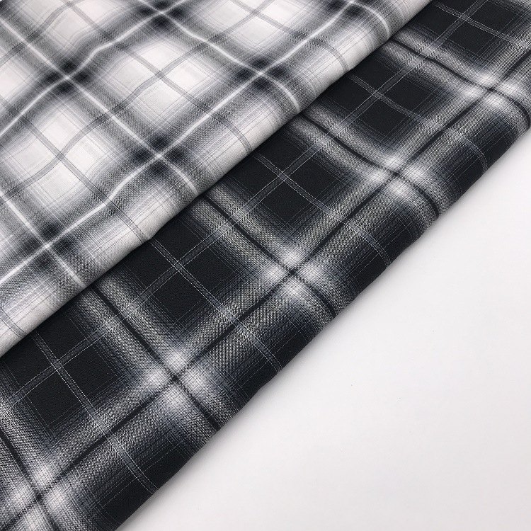 春夏薄款黑白2色 纯棉提花格子衬衫防晒衣连衣裙色织面料透气舒适