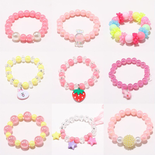 Children's Day Cartoon Bracelet for Girls and Boys, Plastic Bracelet, Princess Accessories and Decorations, Baby Bracelet and Beads