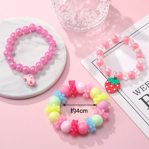 Children's Day Cartoon Bracelet for Girls and Boys, Plastic Bracelet, Princess Accessories and Decorations, Baby Bracelet and Beads