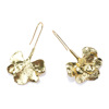 Metal long golden universal earrings, 2020, suitable for import, wholesale, simple and elegant design, flowered