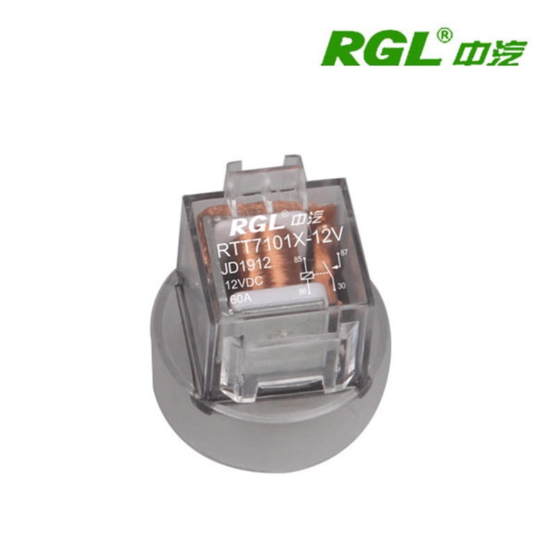 风扇RTT7107汽车防水继电器 车用12v24v透明圆壳汽车继电器标致