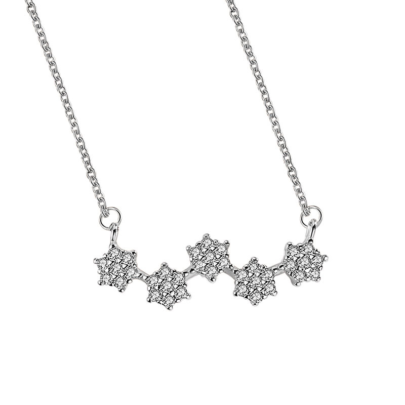 Celebridad en línea Singapur S925 estrella de seis puntas Collar de plata colgante nicho diseño simple estrella clavícula cadena fabricante femenino