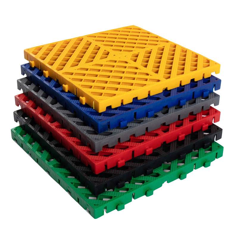 Rejilla de piso de sala de lavado de automóviles de varios tamaños, piso de empalme de plástico, salón de belleza de automóviles, tanque de excavación gratuito, tablero de rejilla de drenaje de suelo