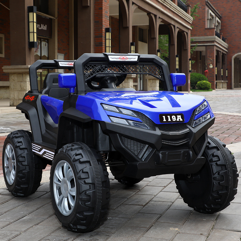 El coche de juguete eléctrico de cuatro ruedas para niños puede sentarse vehículo todoterreno con tracción en las cuatro ruedas con control remoto coche de gas niños lote de coches de educación temprana