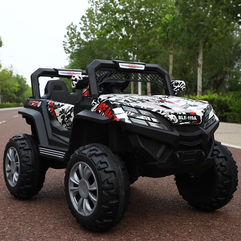 El coche de juguete eléctrico de cuatro ruedas para niños puede sentarse vehículo todoterreno con tracción en las cuatro ruedas con control remoto coche de gas niños lote de coches de educación temprana